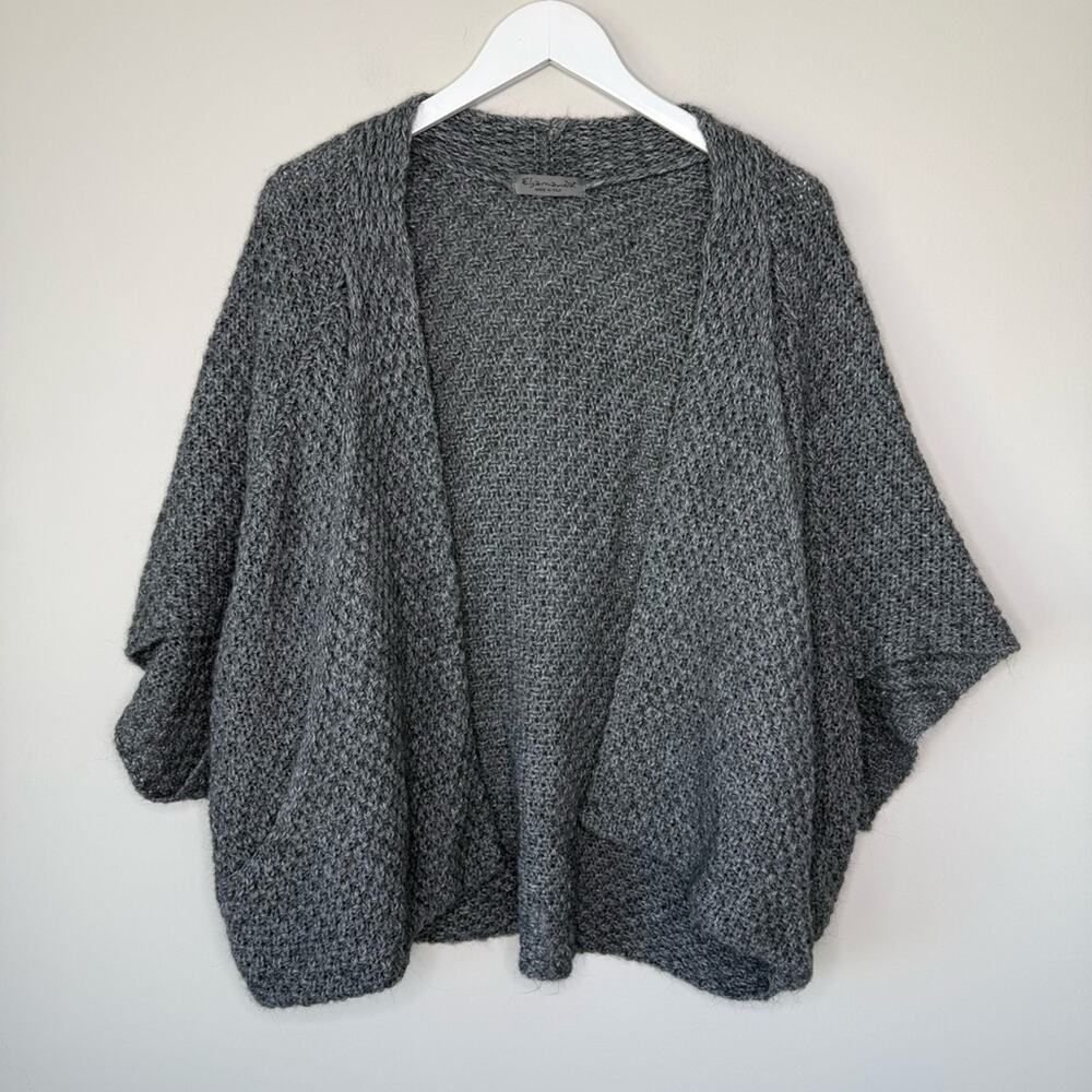 Elsamanda Made in Italy | Chunky Wool Alpaca Blend Short Sleeve Cardigan Sweater